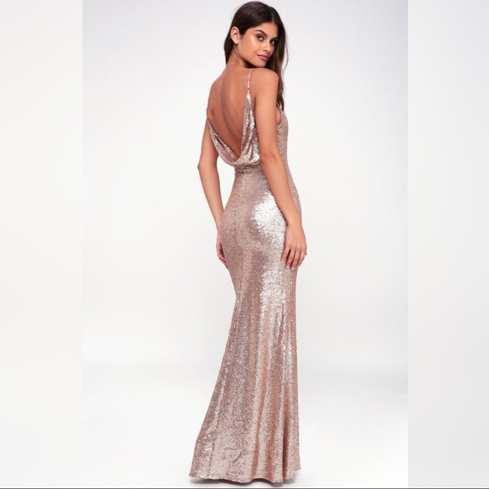 Champagne Sequin Maxi Dress